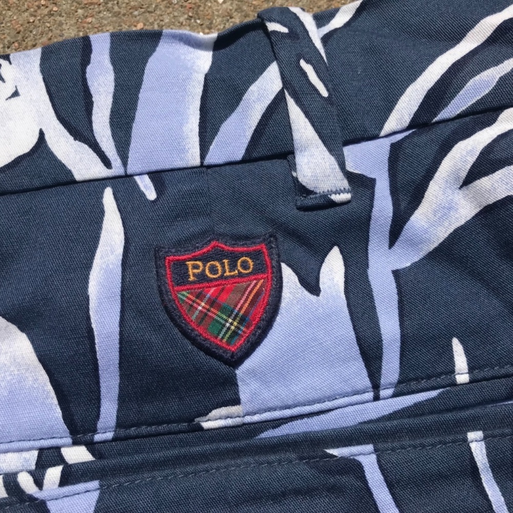 Men’s Polo Golf Ralph Lauren Shorts - Navy/Lt Blue/White - Floral Hawaiian Print - Picture 4 of 4